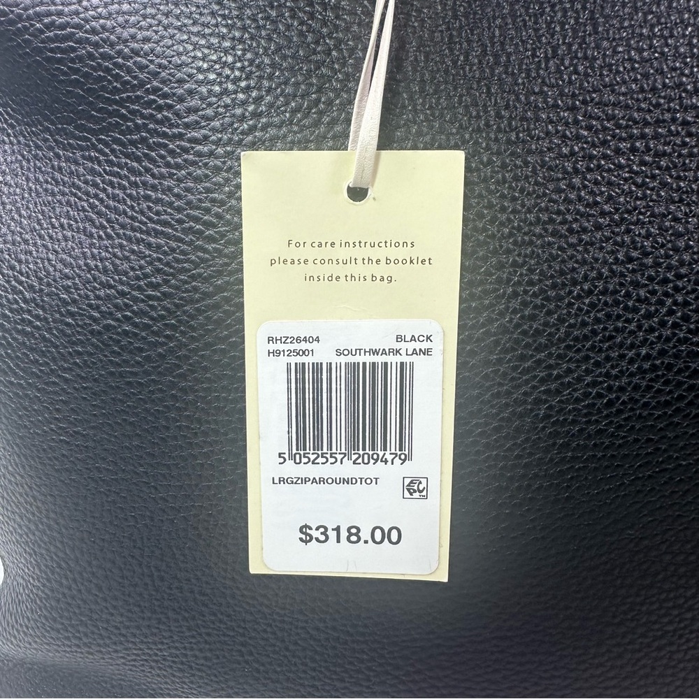 NEW RADLEY LONDON SOUTHWARK LANE BLACK LEATHER ZIP AROUND TOTE - Picture 9 of 14